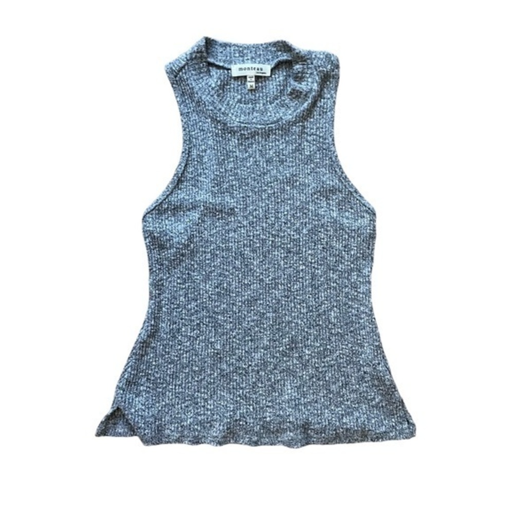 Montreau Sleeveless Ribbed knit top in Grey Size M